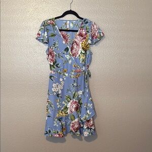 Xhilaration Blue Flutter Sleeve Sundress